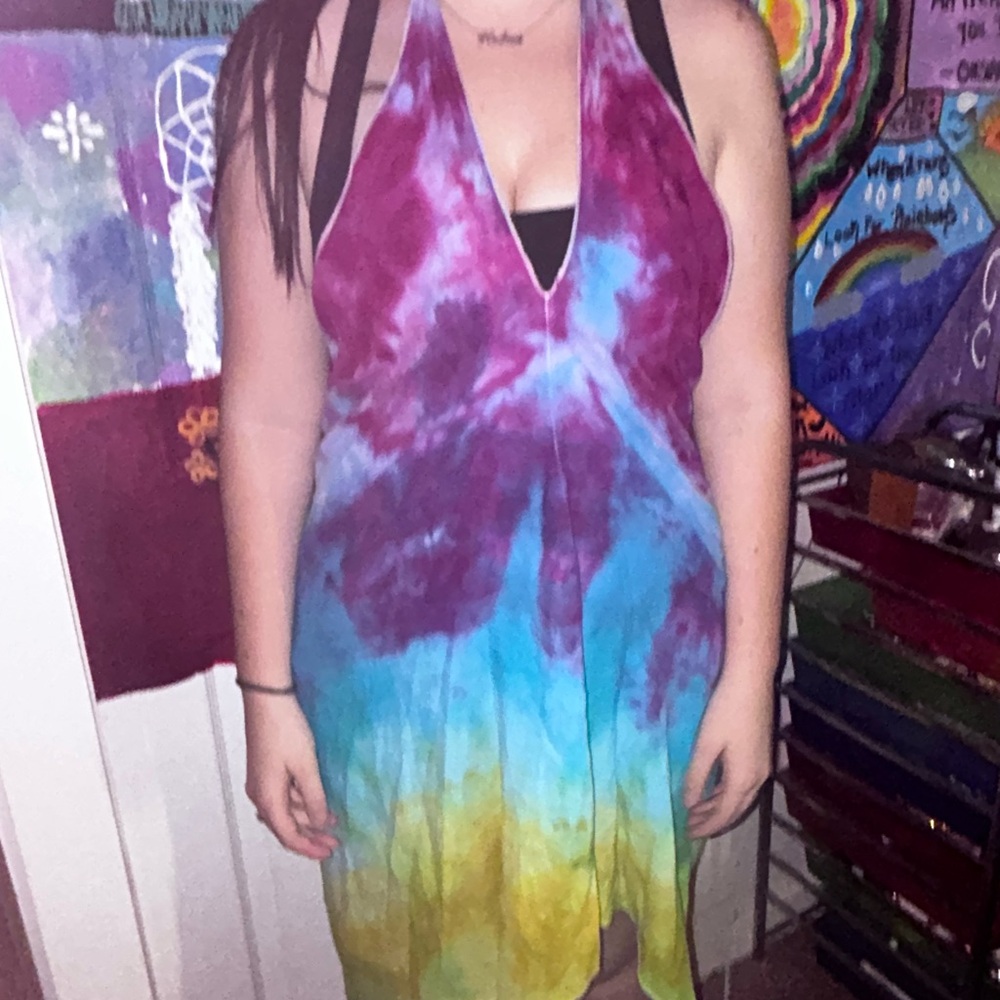 Tie-Dye Halter Dress